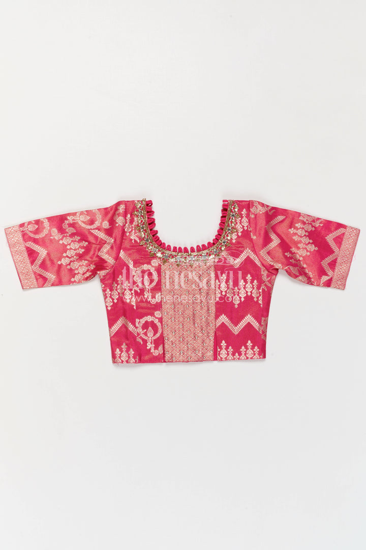 The Nesavu Girls Ethnic Lehenga Girls Lehenga for Weddings and Grand Festive Celebrations Nesavu Nesavu Girls Kora Silk Lehenga For Weddings With Big Zari Border And Traditional Festive Design