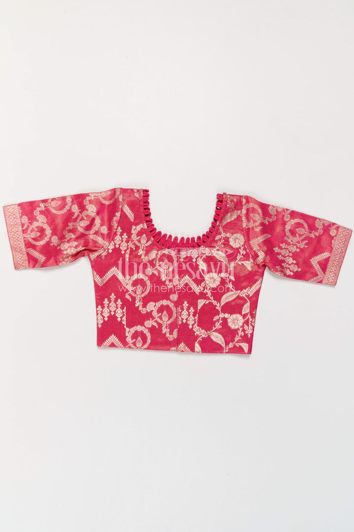 The Nesavu Girls Ethnic Lehenga Girls Lehenga for Weddings and Grand Festive Celebrations Nesavu Nesavu Girls Kora Silk Lehenga For Weddings With Big Zari Border And Traditional Festive Design