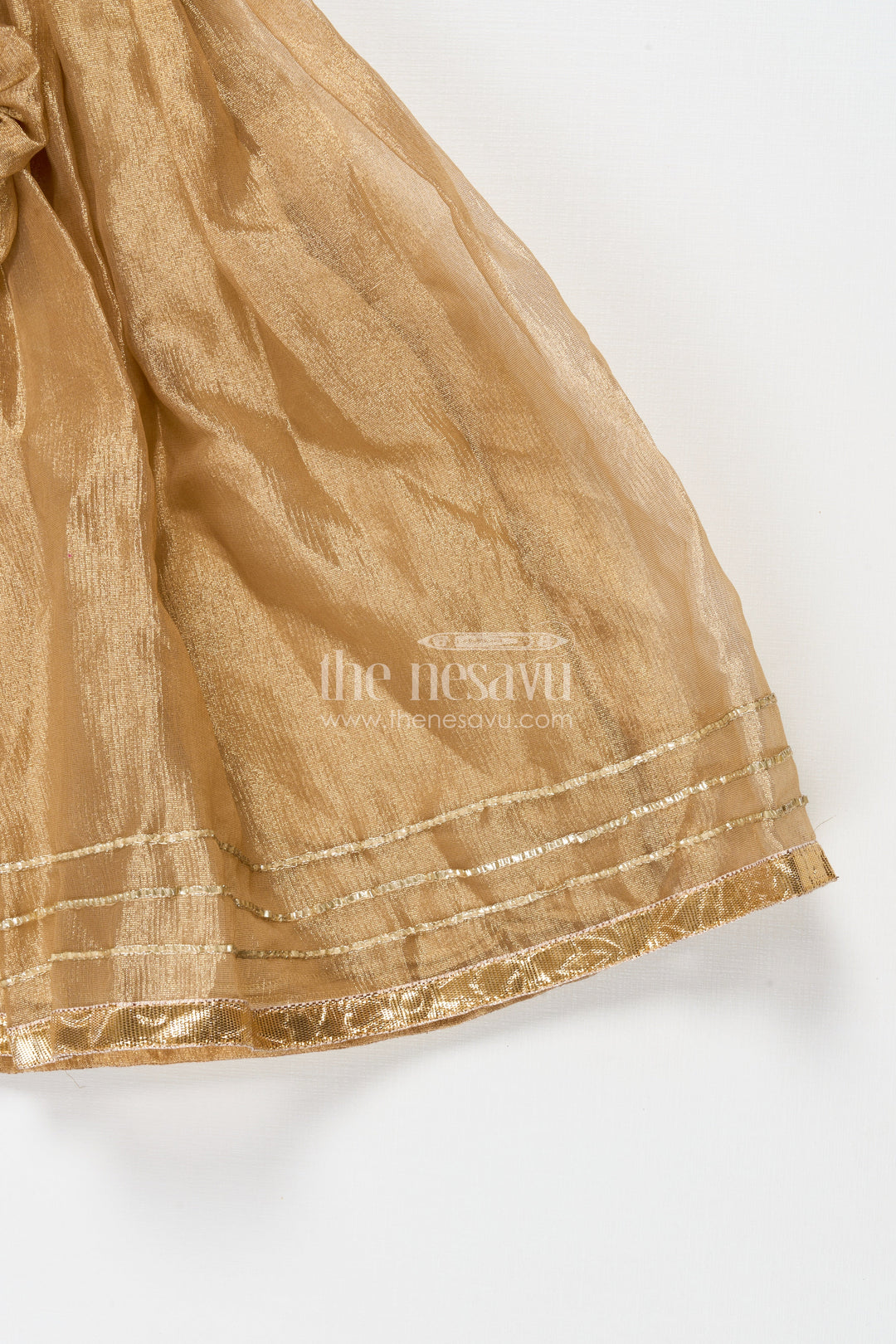 The Nesavu Girls Lehenga Choli Girls Lehenga for Weddings and Traditional Celebrations Nesavu Nesavu girls lehenga choli in chinon silk for weddings and festive occasions with designer yoke