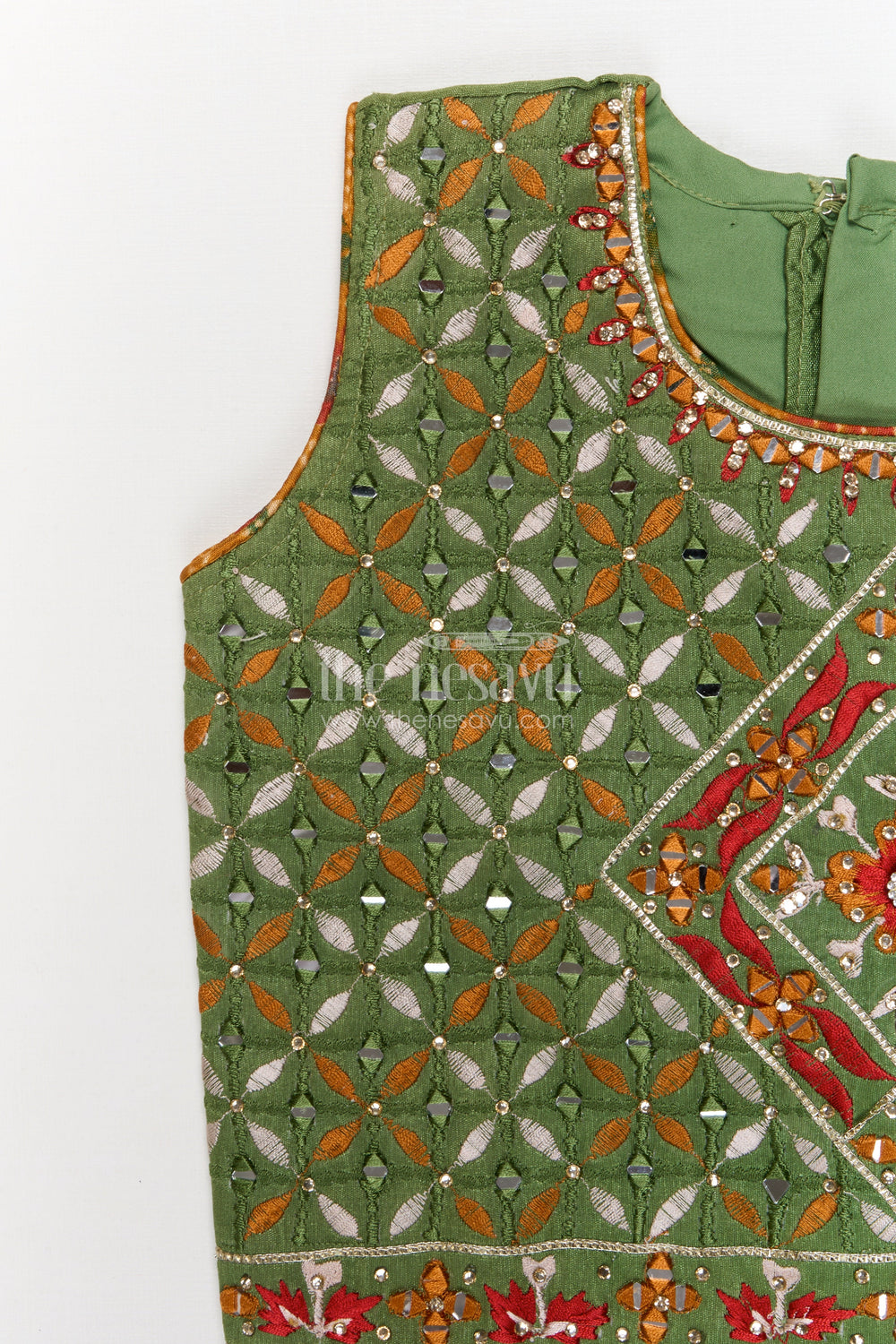 The Nesavu Girls Ethnic Lehenga Girls Lehenga Set for Festivals and Traditional Celebrations Nesavu Nesavu girls lehenga set for festivals in yellow semi silk cotton with digital print