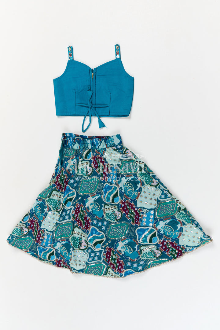 The Nesavu Girls Fancy Lehenga Girls Lehenga Set for Festive Celebrations and Wedding Functions Nesavu Nesavu Girls Silk Crepe Lehenga Set With Designer Embroidery For Festive And Wedding Celebrations