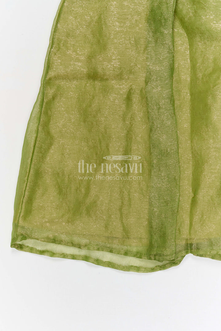 The Nesavu Girls Ethnic Lehenga Girls Lehenga Set for Festive Celebrations and Weddings Nesavu Nesavu girls tissue organza lehenga set for weddings festive celebrations and special occasions
