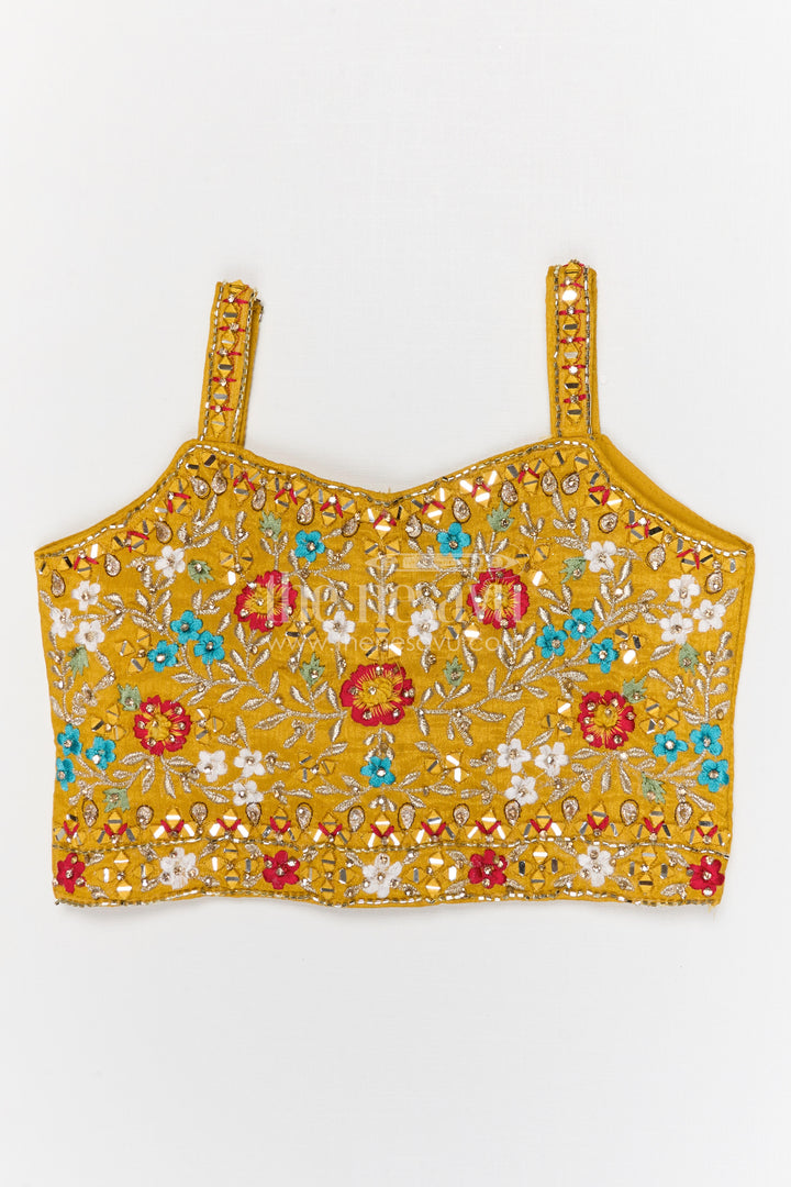 The Nesavu Girls Fancy Lehenga Girls Lehenga Set for Weddings and Festive Celebrations Nesavu Nesavu girls festive lehenga set for weddings and celebrations viscose silk outfit with designer yoke