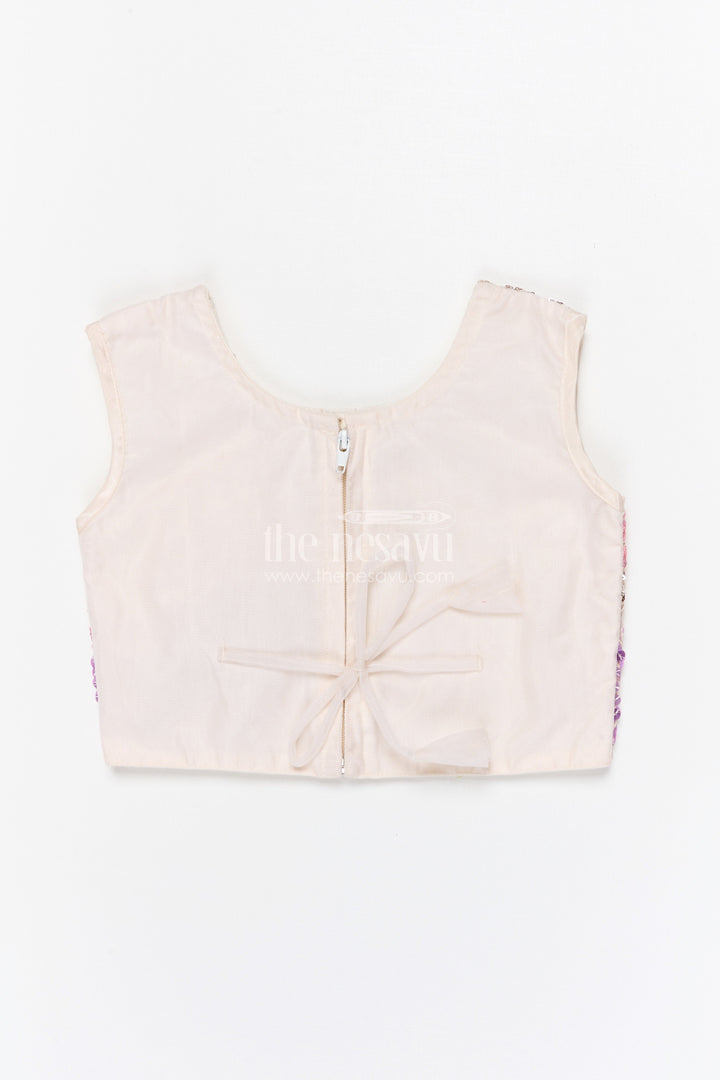 The Nesavu Girls Fancy Lehenga Girls Lehenga Set for Weddings and Grand Festive Celebrations Nesavu Nesavu girls soft net lehenga set with designer embroidered yoke for weddings