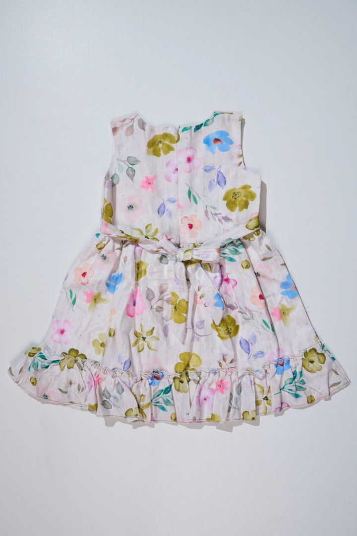 The Nesavu Girls Fancy Frock Girls Matching Dress and Coat Sets in Floral Digital Print with Stylish Green Blazer Nesavu Nesavu Girls Matching Dress Coat Sets Floral Digital Print Stylish Green Blazer