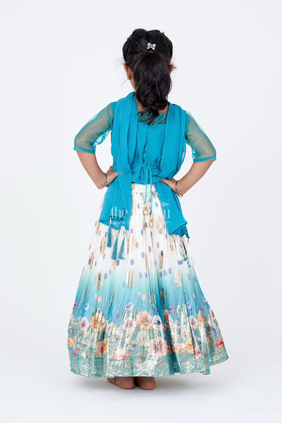 The Nesavu Girls Lehenga Choli Girls Mirror Work Lehenga Design with Embroidered Blouse and Georgette Skirt for Festive Wear Nesavu Girls Mirror Work Lehenga Design Embroidered Blouse Georgette Skirt Weddings | The Nesavu
