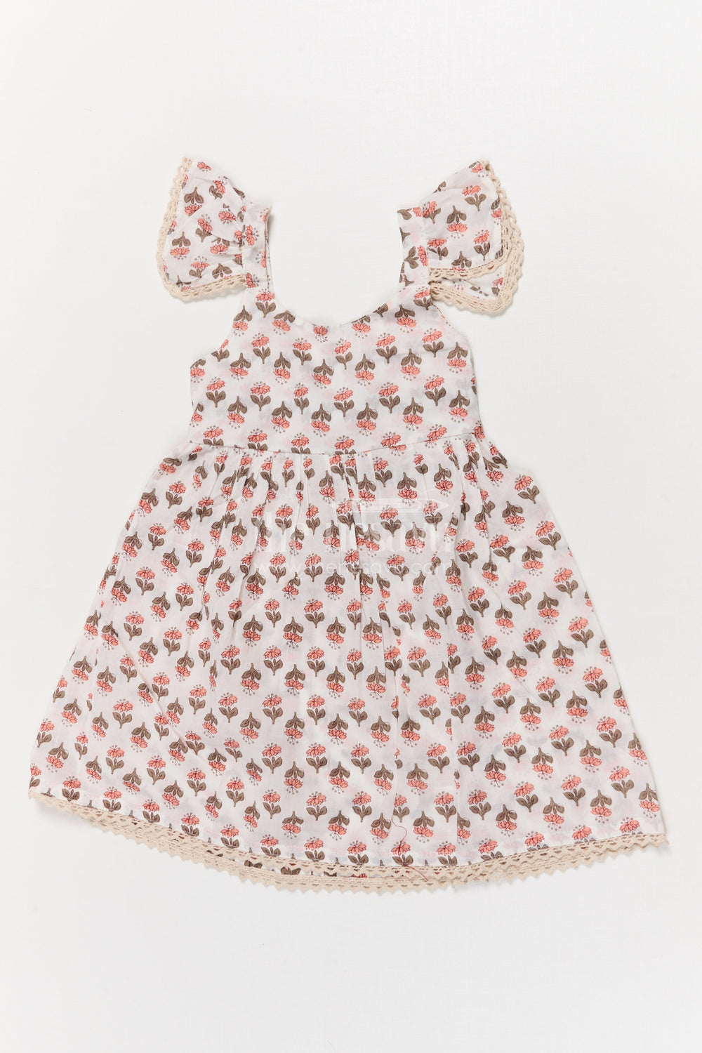 The Nesavu Girls Cotton Frock Girls Multicolor Cotton Frock with Strappy Sleeves for Summer Playdates Nesavu 16 (1Y) / Multicolor GFC2054A-16 Nesavu multicolor floral cotton frock for girls with ruffle straps – perfect for garden parties and play