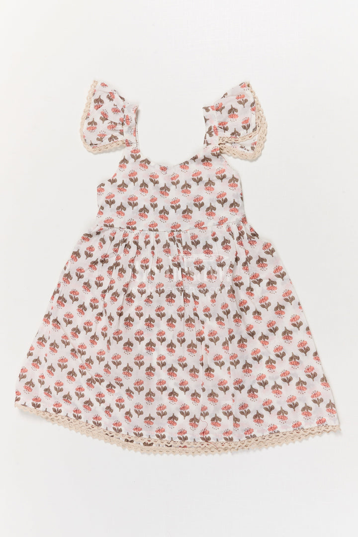 The Nesavu Girls Cotton Frock Girls Multicolor Cotton Frock with Strappy Sleeves for Summer Playdates Nesavu 16 (1Y) / Multicolor GFC2054A-16 Nesavu multicolor floral cotton frock for girls with ruffle straps – perfect for garden parties and play