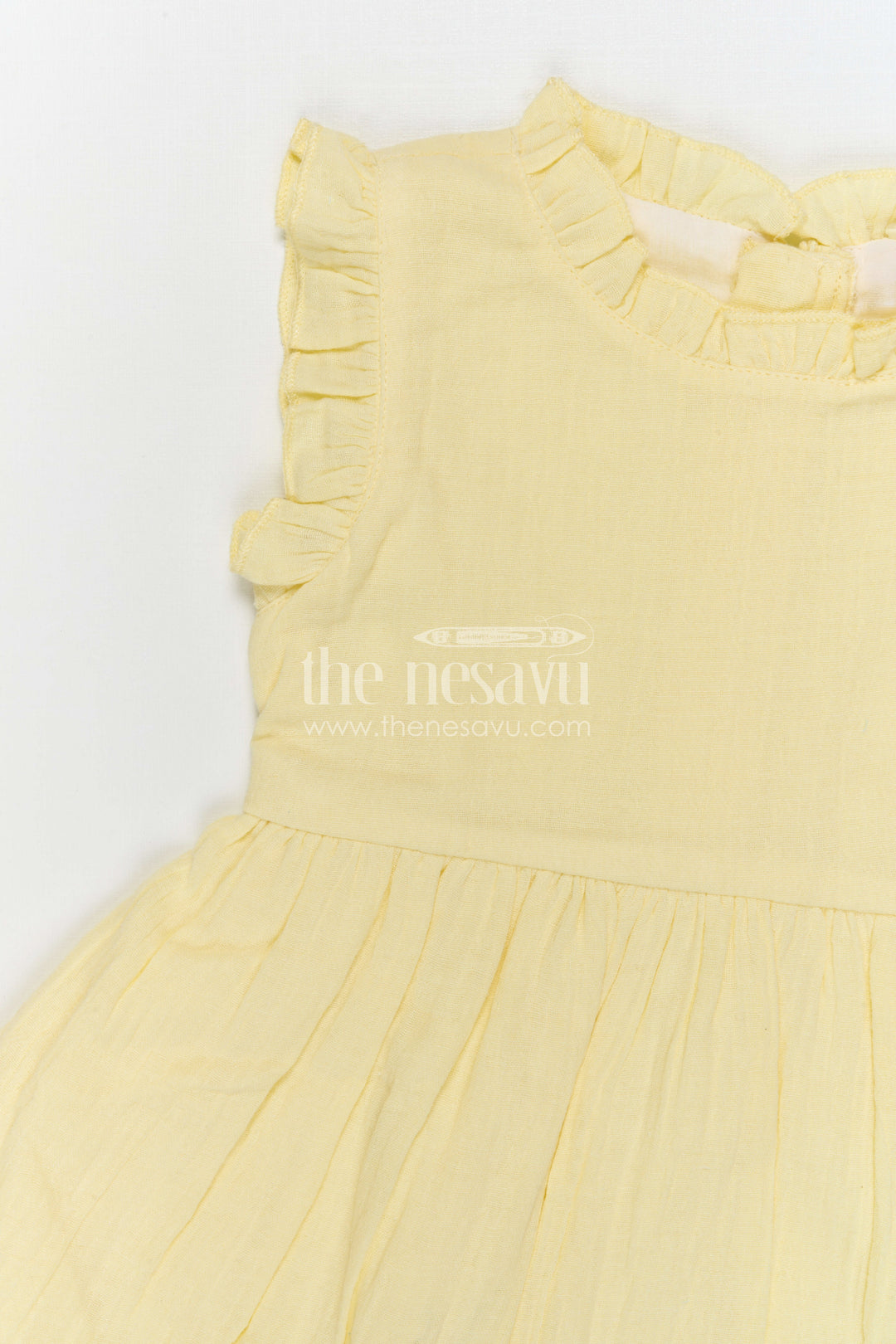 The Nesavu Girls Cotton Frock Girls Muslin Cotton Frock with Embroidered Jacket for Festive Outings and Celebrations Nesavu Nesavu Girls Muslin Cotton Frock With Embroidered Jacket For Festive Celebrations
