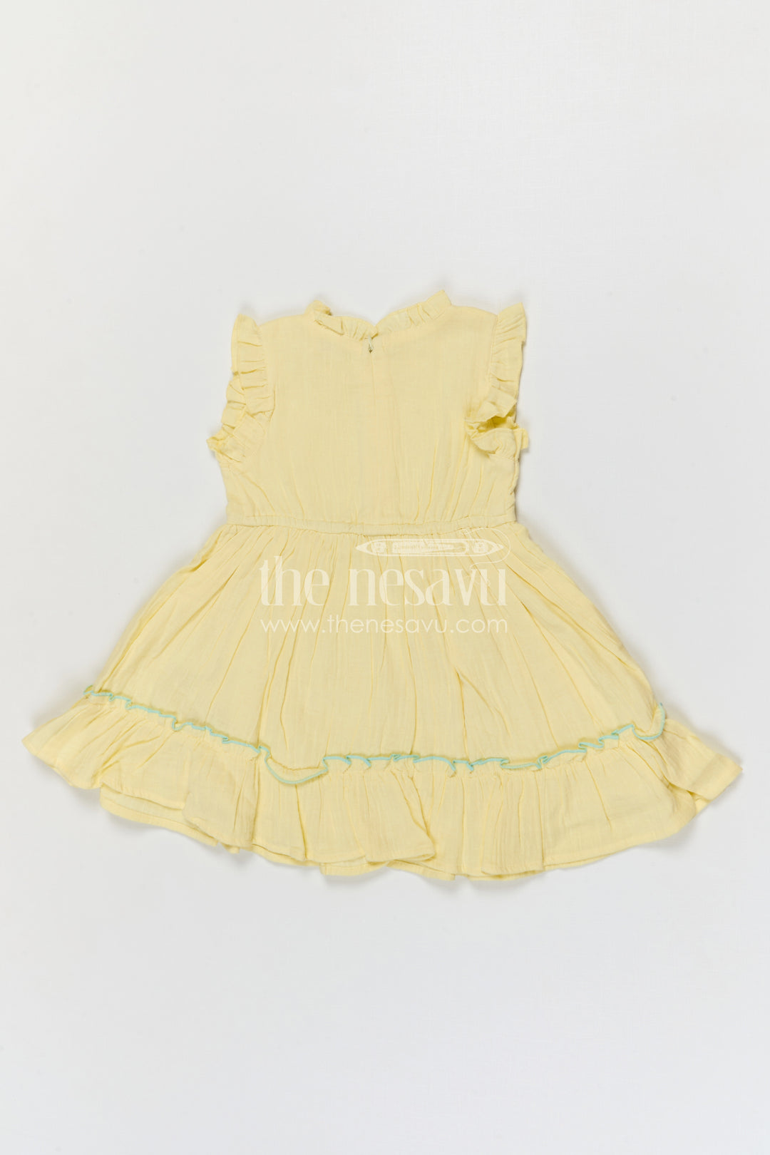 The Nesavu Girls Cotton Frock Girls Muslin Cotton Frock with Embroidered Jacket for Festive Outings and Celebrations Nesavu Nesavu Girls Muslin Cotton Frock With Embroidered Jacket For Festive Celebrations