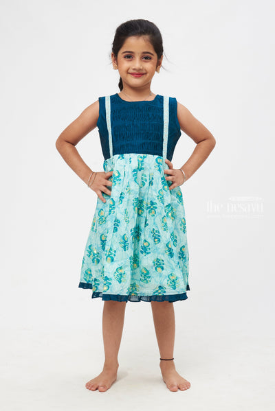 Nautinati Girls Purple Soft Mesh Sequin Sleeveless Knee Length Frock with Bow
