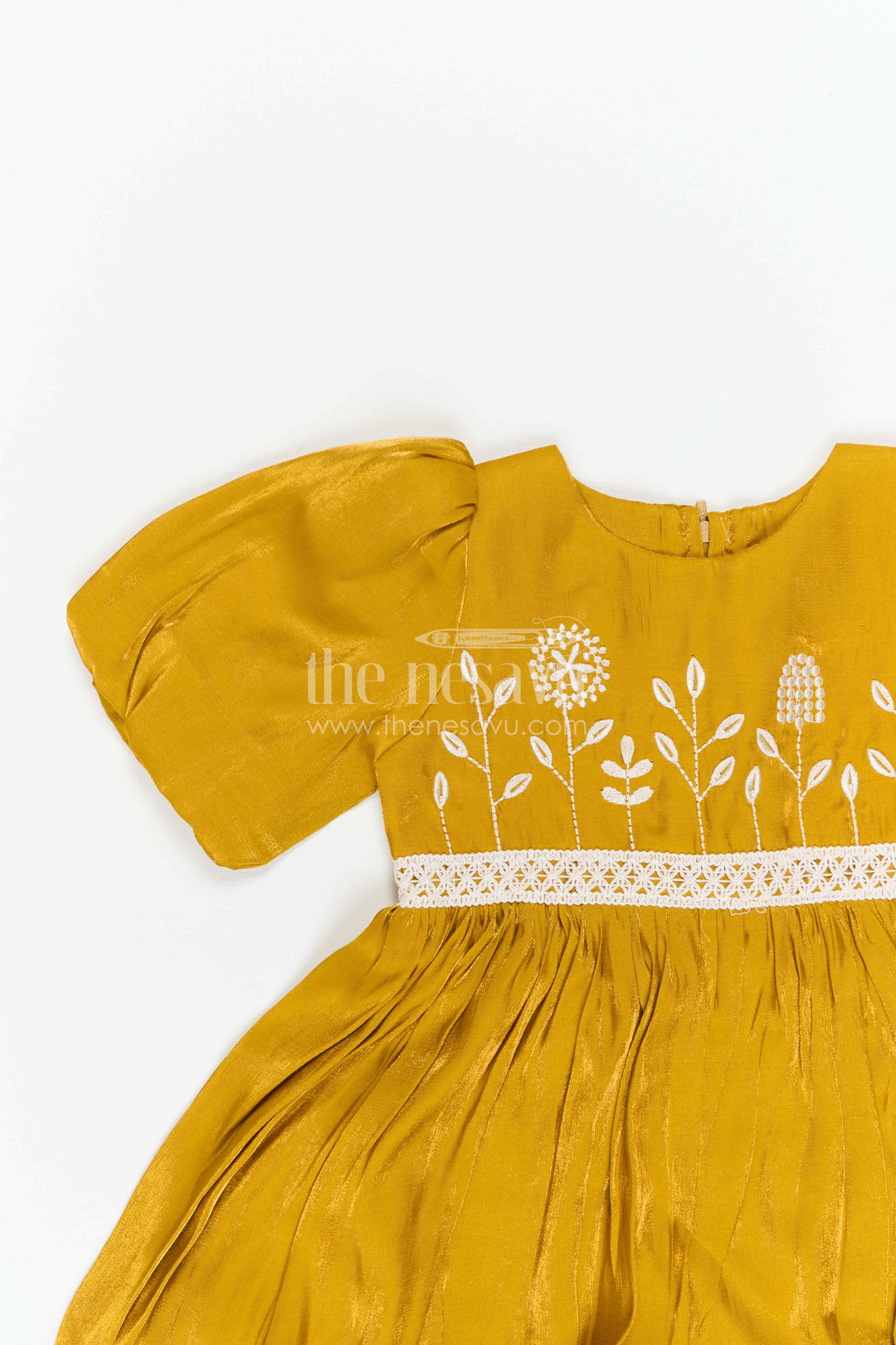 The Nesavu Girls Cotton Frock Girls Organza Frock for Festive Birthdays and Evening Parties Nesavu Nesavu Girls Organza Party Frock With Puff Sleeves For Birthdays And Festive Celebrations
