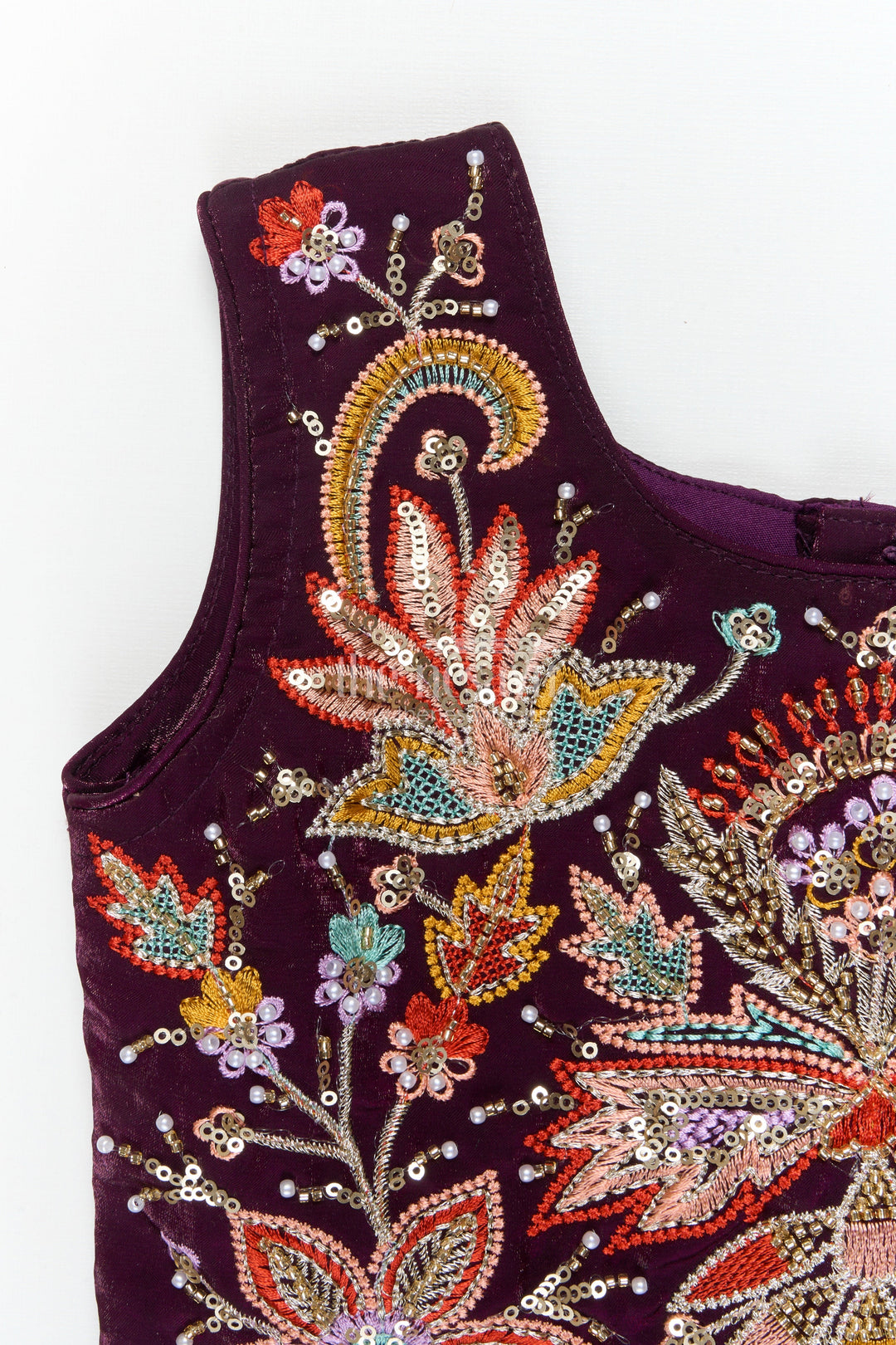 The Nesavu Girls Sharara / Plazo Set Girls Organza Plazo Set with Sequin Blouse for Receptions and Party Wear Nesavu Nesavu girls organza plazo set with floral embroidered blouse and dupatta for party and reception wear