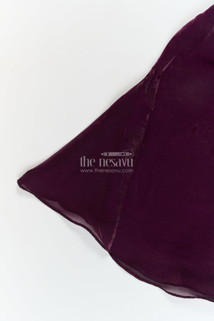 The Nesavu Girls Sharara / Plazo Set Girls Organza Plazo Set with Sequin Blouse for Receptions and Party Wear Nesavu Nesavu girls organza plazo set with floral embroidered blouse and dupatta for party and reception wear