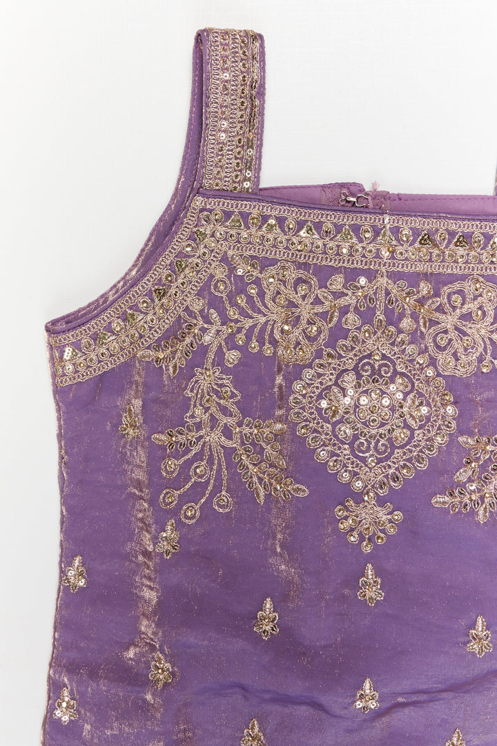 The Nesavu Girls Sharara / Plazo Set Girls Organza Sharara Set with Zari Embroidery for Weddings and Receptions Nesavu Nesavu girls organza sharara set with zari embroidery and dupatta – ideal for weddings and festive functions