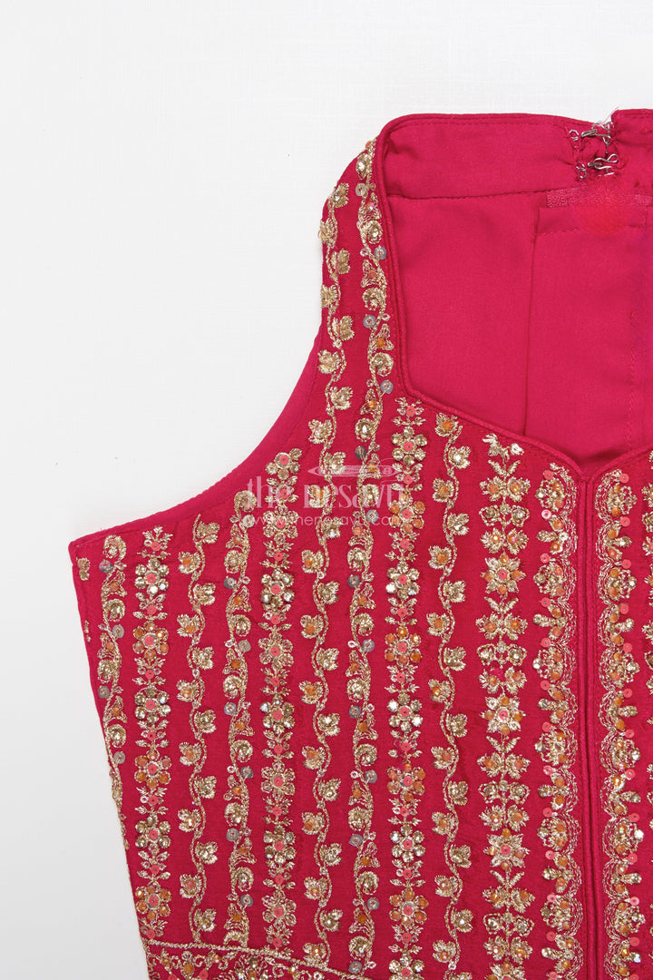 The Nesavu Girls Sharara / Plazo Set Girls Palazzo Set for Festive Celebrations and School Ethnic Days Nesavu Nesavu girls palazzo set festive sleeveless kurti weddings school ethnic functions
