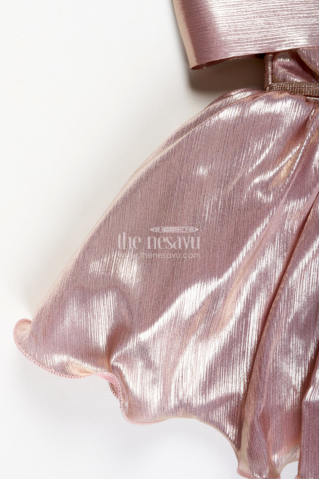 The Nesavu Girls Fancy Party Frock Girls Party Frock for Birthday and Stage Events Nesavu Nesavu girls glaze organza party frock big bow birthdays performance events