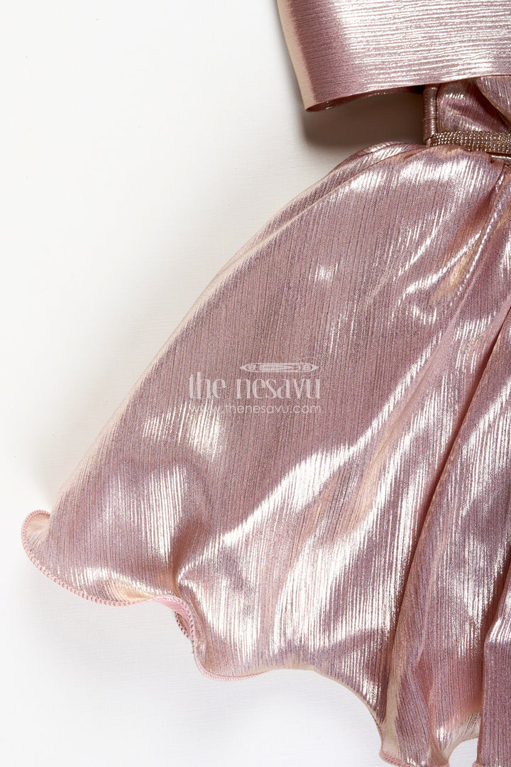 The Nesavu Girls Fancy Party Frock Girls Party Frock for Birthday and Stage Events Nesavu Nesavu girls glaze organza party frock big bow birthdays performance events