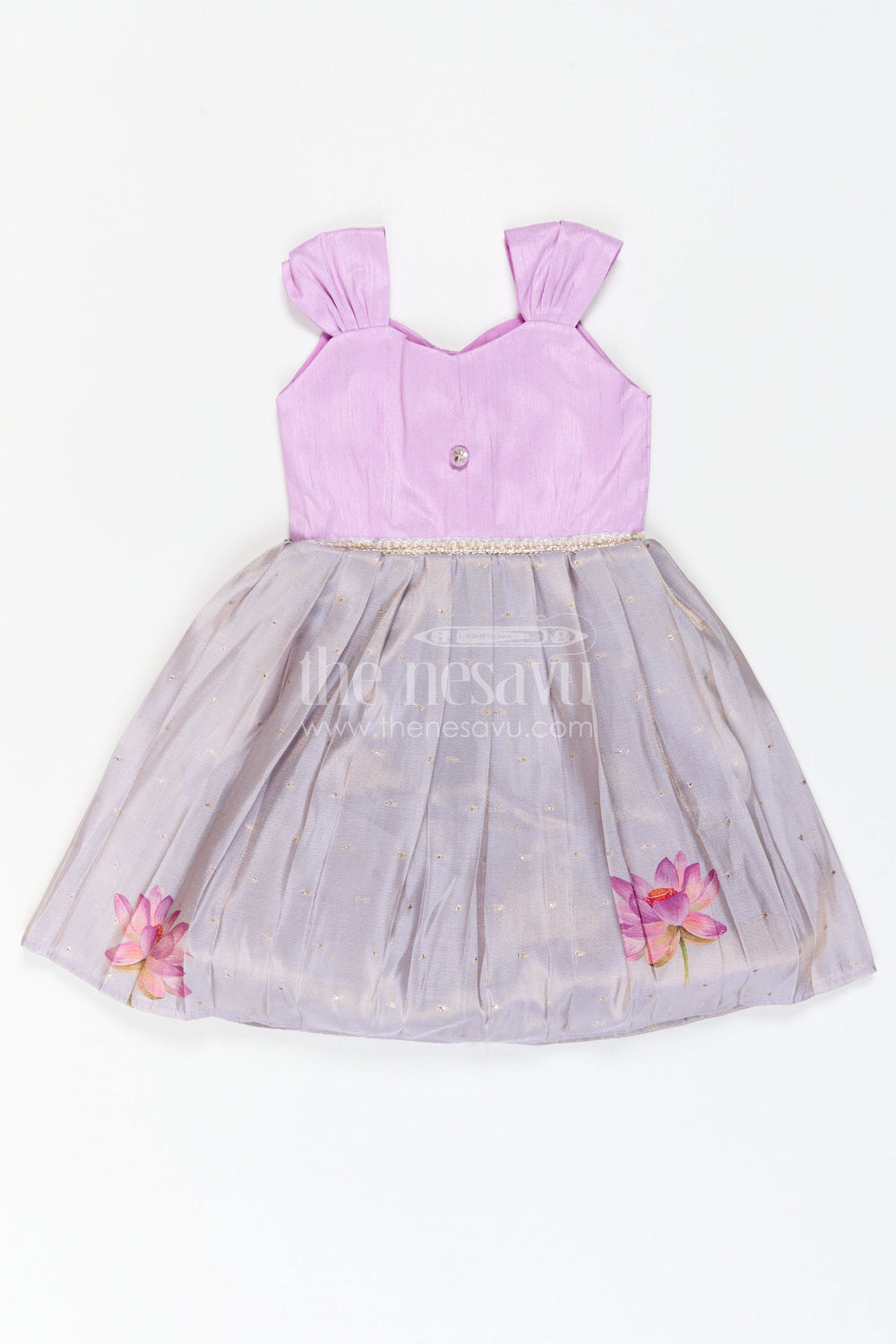 The Nesavu Silk Frock Girls Party Frock for Birthday Celebrations and Special Photo Moments Nesavu Nesavu Girls Semi Banaras Silk Party Frock With Shimmer Skirt For Birthdays And Celebrations
