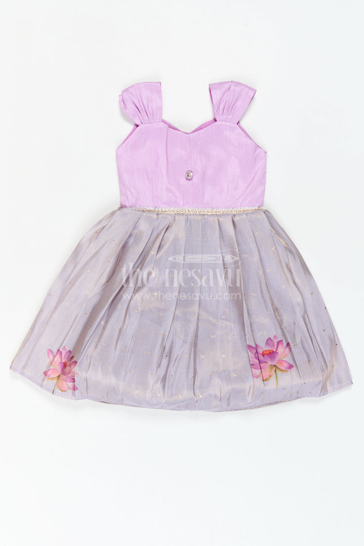 The Nesavu Silk Frock Girls Party Frock for Birthday Celebrations and Special Photo Moments Nesavu Nesavu Girls Semi Banaras Silk Party Frock With Shimmer Skirt For Birthdays And Celebrations