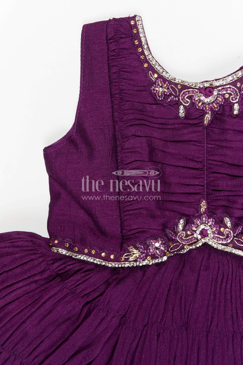 The Nesavu Silk Frock Girls Party Frock for Birthdays and Special Celebration Nesavu Nesavu girls silk party frock with georgette embroidered jacket for birthdays and celebrations