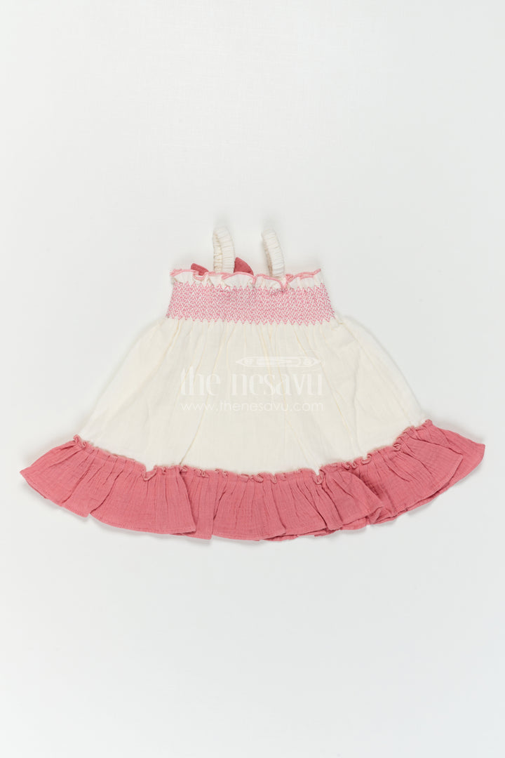 The Nesavu Girls Cotton Frock Girls Party Frock for Birthdays and Special Celebrations Nesavu Nesavu Girls Party Frock For Birthdays And Celebrations With Muslin Cotton Layered Flared Design