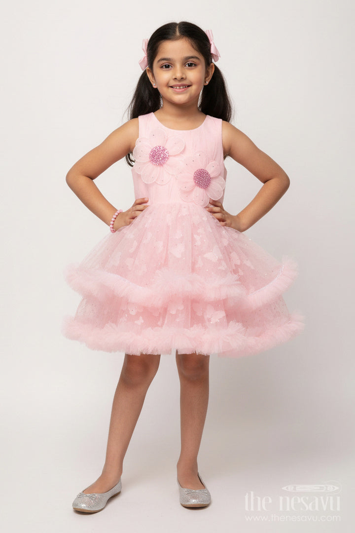 The Nesavu Girls Fancy Party Frock Girls Party Frock for Birthdays and Twirling Celebrations Nesavu 16 (1Y) / Peach PF257A-16 Nesavu girls net party frock birthdays twirl-friendly celebrations