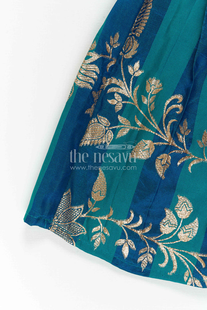 The Nesavu Silk Frock Girls Party Frock for Festive Twirl Moments and Celebrations Nesavu Nesavu Girls Party Frock For Festive Celebrations And Wedding Functions With Designer Embroidery