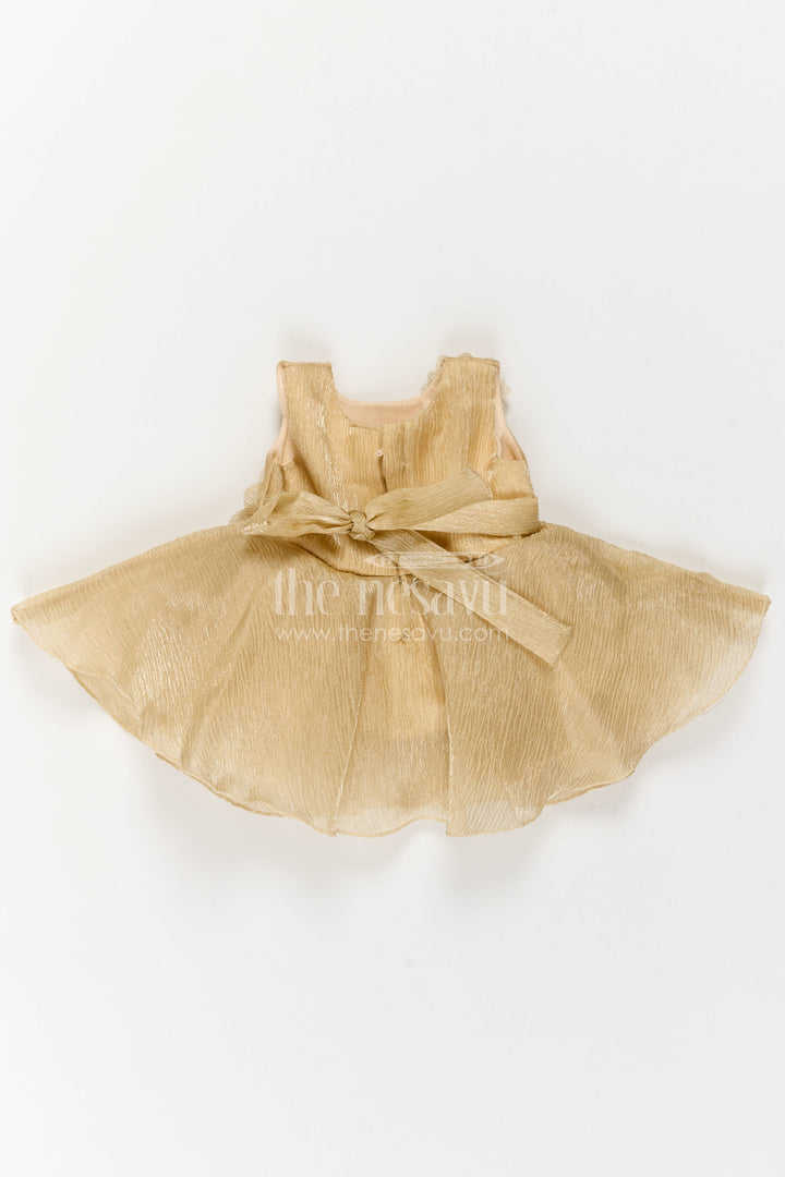 The Nesavu Girls Fancy Party Frock Girls Party Frock in Brown for Portrait Days Nesavu Nesavu Girls Party Frock In Brown With Floral For Portrait Days