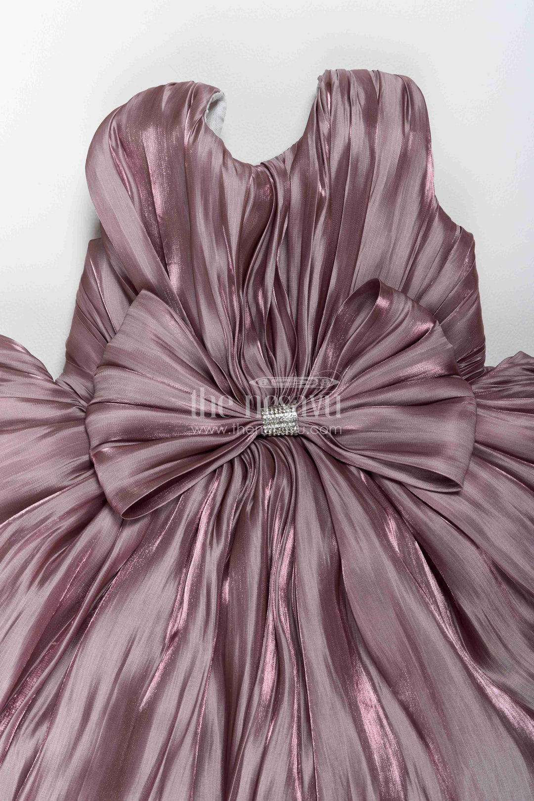The Nesavu Girls Fancy Party Frock Girls Party Frock in Brown with Woven Texture Nesavu Nesavu Girls Party Frock With Woven Texture For Weddings And Family
