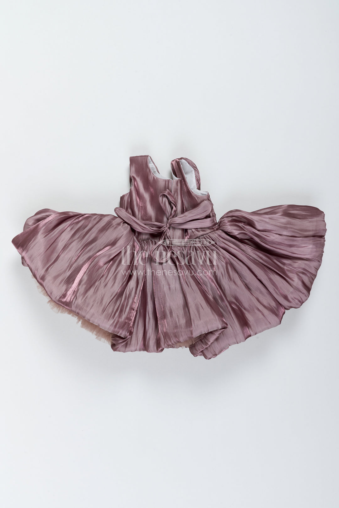 The Nesavu Girls Fancy Party Frock Girls Party Frock in Brown with Woven Texture Nesavu Nesavu Girls Party Frock With Woven Texture For Weddings And Family