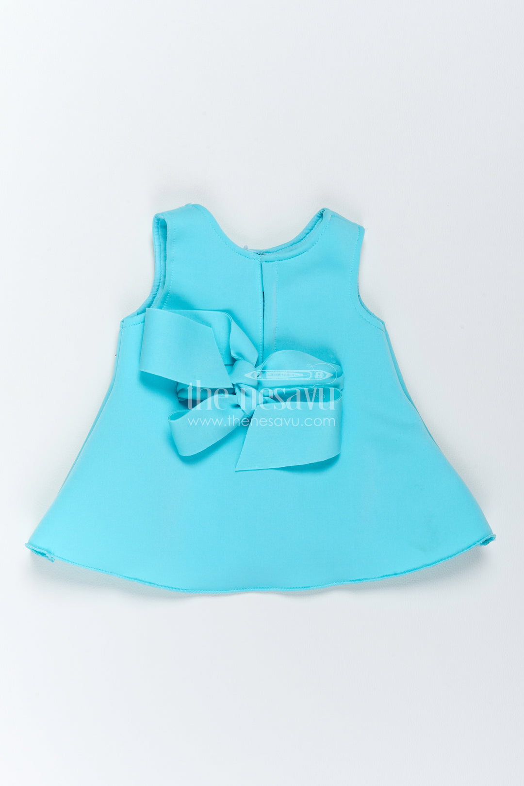 The Nesavu Girls Fancy Party Frock Girls Party Frock in Turquoise for Portrait Days Nesavu Nesavu Girls Party Frock In Turquoise With Digital For Portrait Days