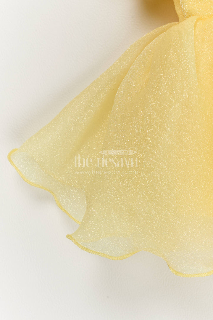 The Nesavu Girls Fancy Party Frock Girls Party Frock in Yellow for Special Functions Nesavu Nesavu Girls Party Frock In Yellow With Floral For Special Functions