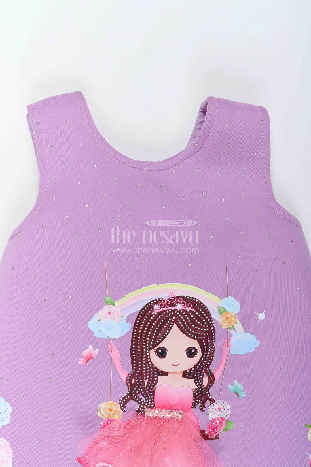 The Nesavu Girls Fancy Party Frock Girls Party Frock with Digital Print for Family Functions Nesavu Nesavu Girls Party Frock With Digital Print For Weddings And Family