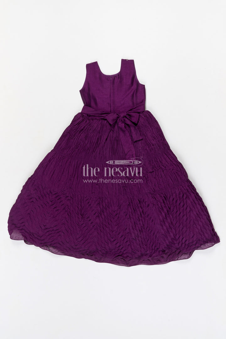 The Nesavu Girls Casual Gown Girls Party Gown for Birthdays and Special Celebrations Nesavu Nesavu girls georgette party gown with embroidered jacket for birthdays and celebrations