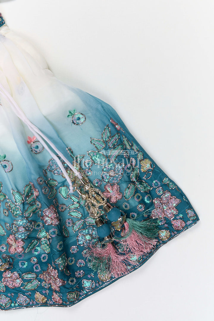 The Nesavu Girls Fancy Lehenga Girls Party Lehenga for Weddings and Festive Occasions Nesavu Nesavu girls georgette party lehenga for weddings and celebrations with embroidered designer yoke