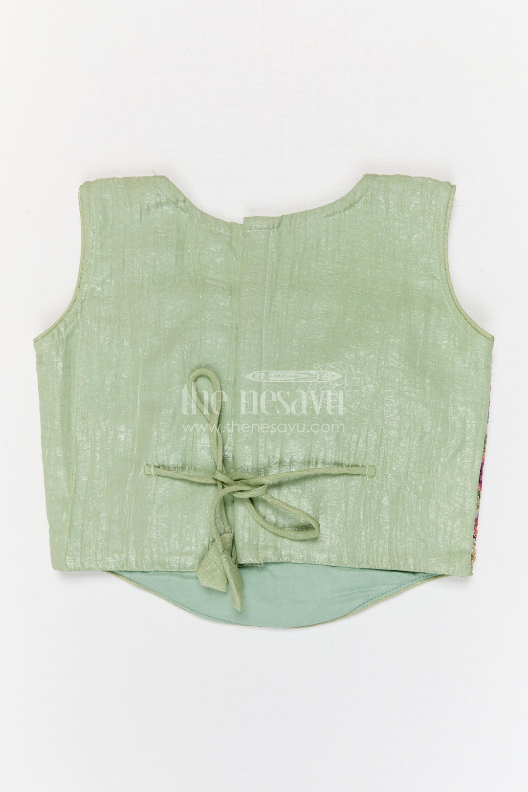 The Nesavu Girls Fancy Lehenga Girls Party Lehenga for Weddings and Party Date Nesavu Nesavu girls crushed georgette lehenga for weddings and festive occasions with embroidered designer yoke