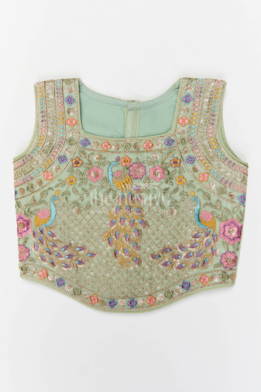 The Nesavu Girls Fancy Lehenga Girls Party Lehenga for Weddings and Party Date Nesavu Nesavu girls crushed georgette lehenga for weddings and festive occasions with embroidered designer yoke