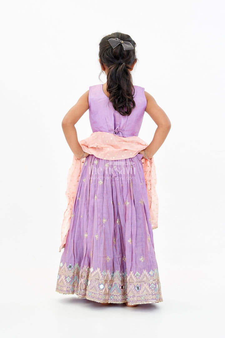 The Nesavu Girls Lehenga Choli Girls Party Wear Lehenga Choli in Purple with Heavy Embroidery and Matching Dupatta Nesavu Nesavu Girls Purple Embroidered Party Wear Lehenga Choli Designer Dupatta