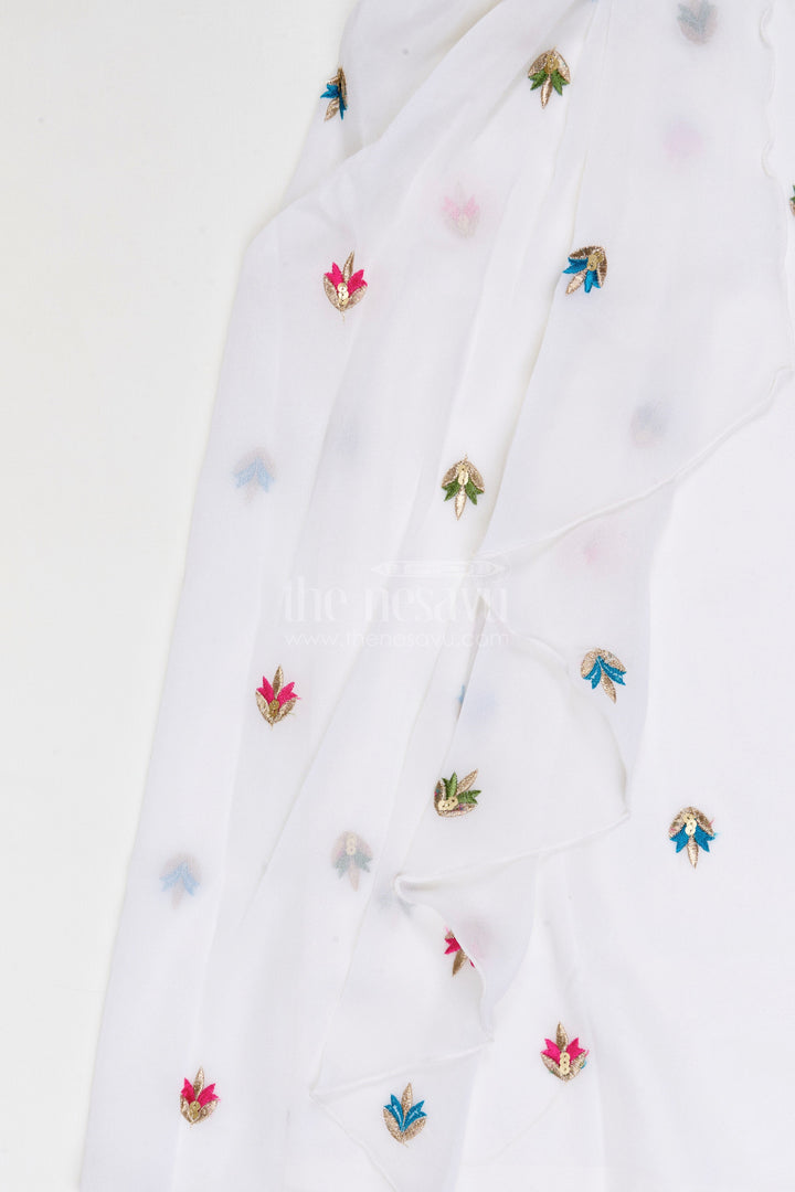 The Nesavu Girls Fancy Lehenga Girls Party Wear Lehenga for Reception and Festive Events Nesavu Nesavu Girls Party Wear Georgette Lehenga With Embroidered Jacket For Receptions And Festive Gatherings