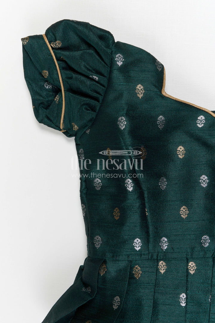 The Nesavu Pattu Pavadai Girls Pattu Pavadai for Festive Functions and Temple Celebrations Nesavu Nesavu Girls Pattu Pavadai For Festive Functions And Temple Celebrations With Semi Banaras Art Silk Design