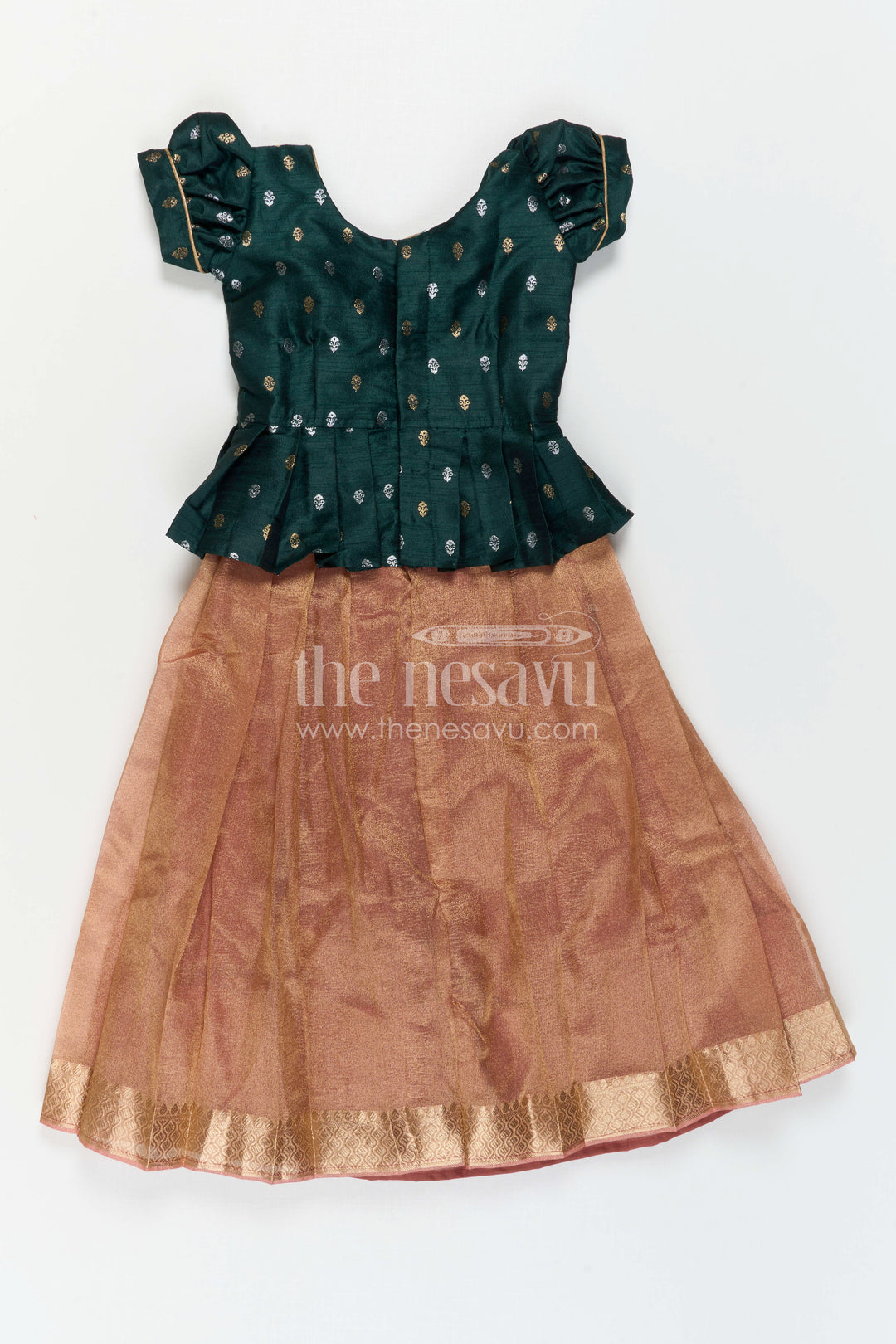 The Nesavu Pattu Pavadai Girls Pattu Pavadai for Festive Functions and Temple Celebrations Nesavu Nesavu Girls Pattu Pavadai For Festive Functions And Temple Celebrations With Semi Banaras Art Silk Design