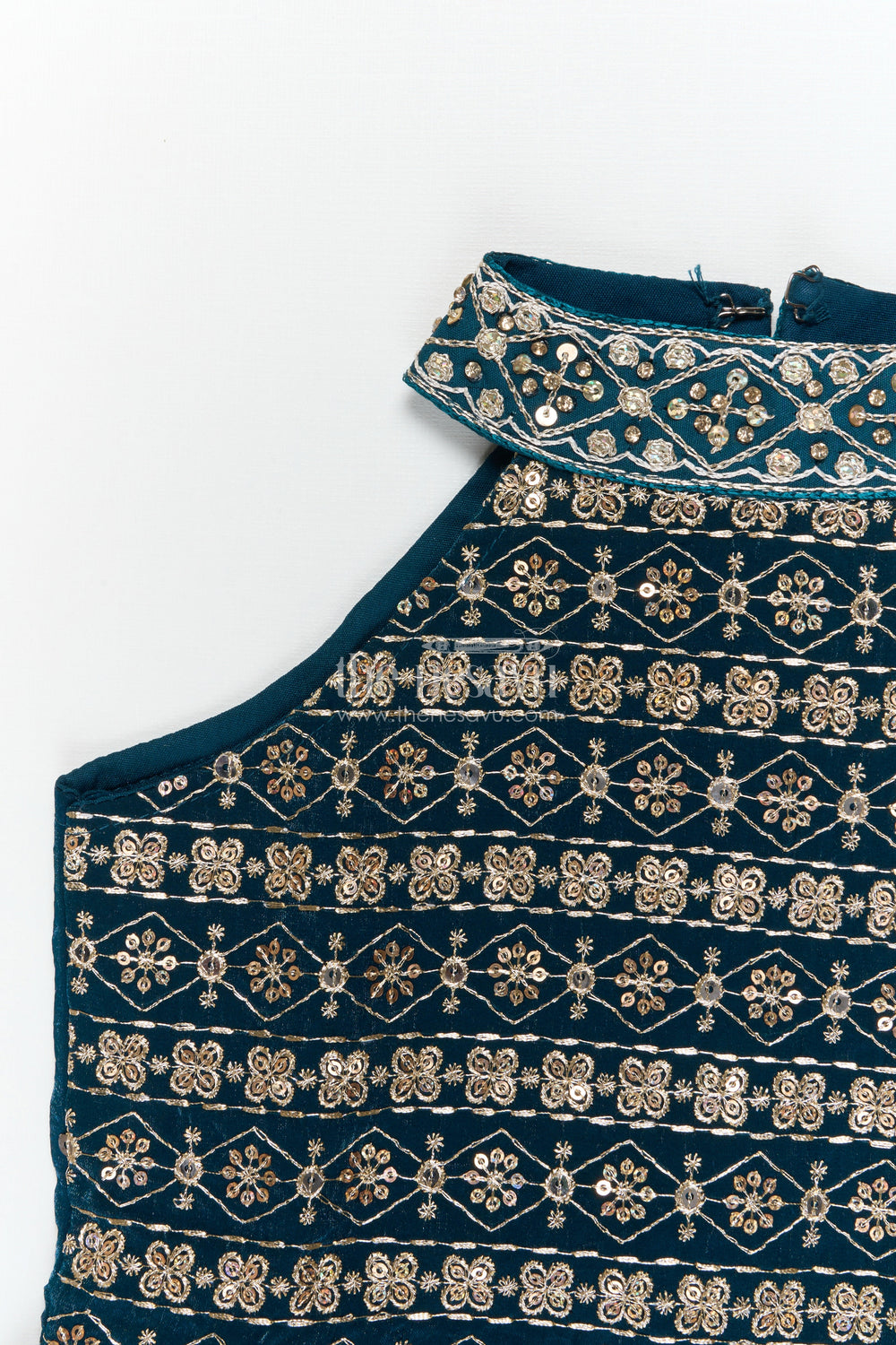 The Nesavu Girls Sharara / Plazo Set Girls Peplum Palazzo Set for Diwali and Cultural Stage Events Nesavu Nesavu girls peplum palazzo set with embroidered blouse for Diwali and cultural celebrations