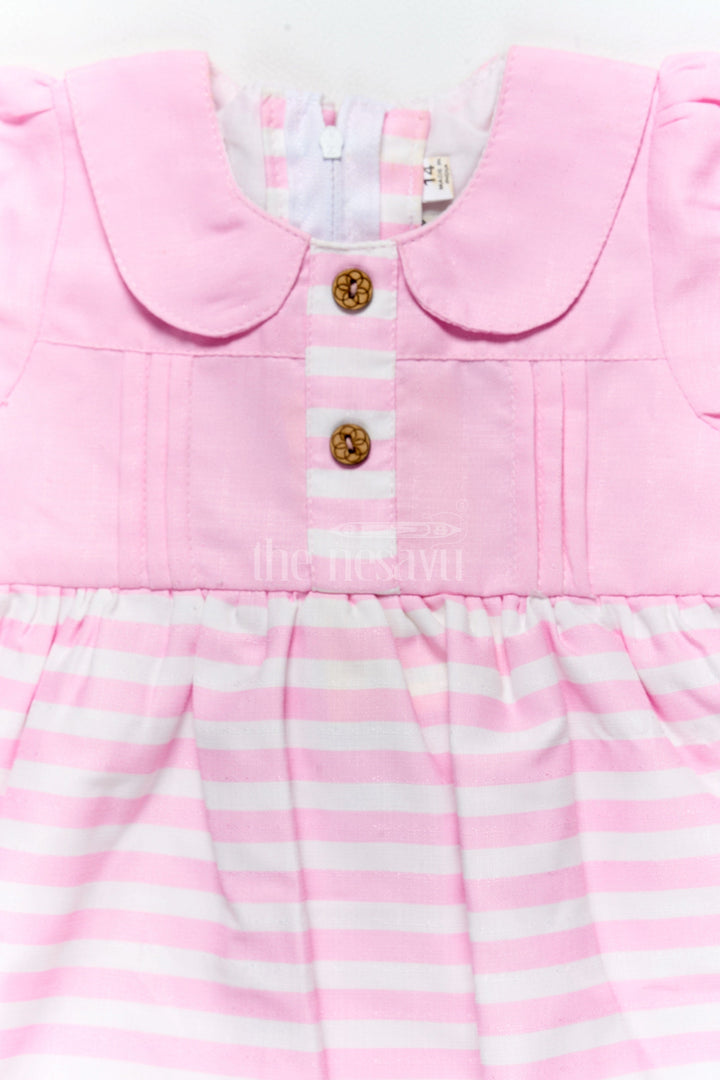 The Nesavu Baby Cotton Frocks Girls Pink Cotton Maxi Frock with Puff Sleeves and Peter Pan Collar for Special Occasions Nesavu Nesavu Girls Pink Cotton Maxi Frock Puff Sleeves Peter Pan Collar Birthday Parties