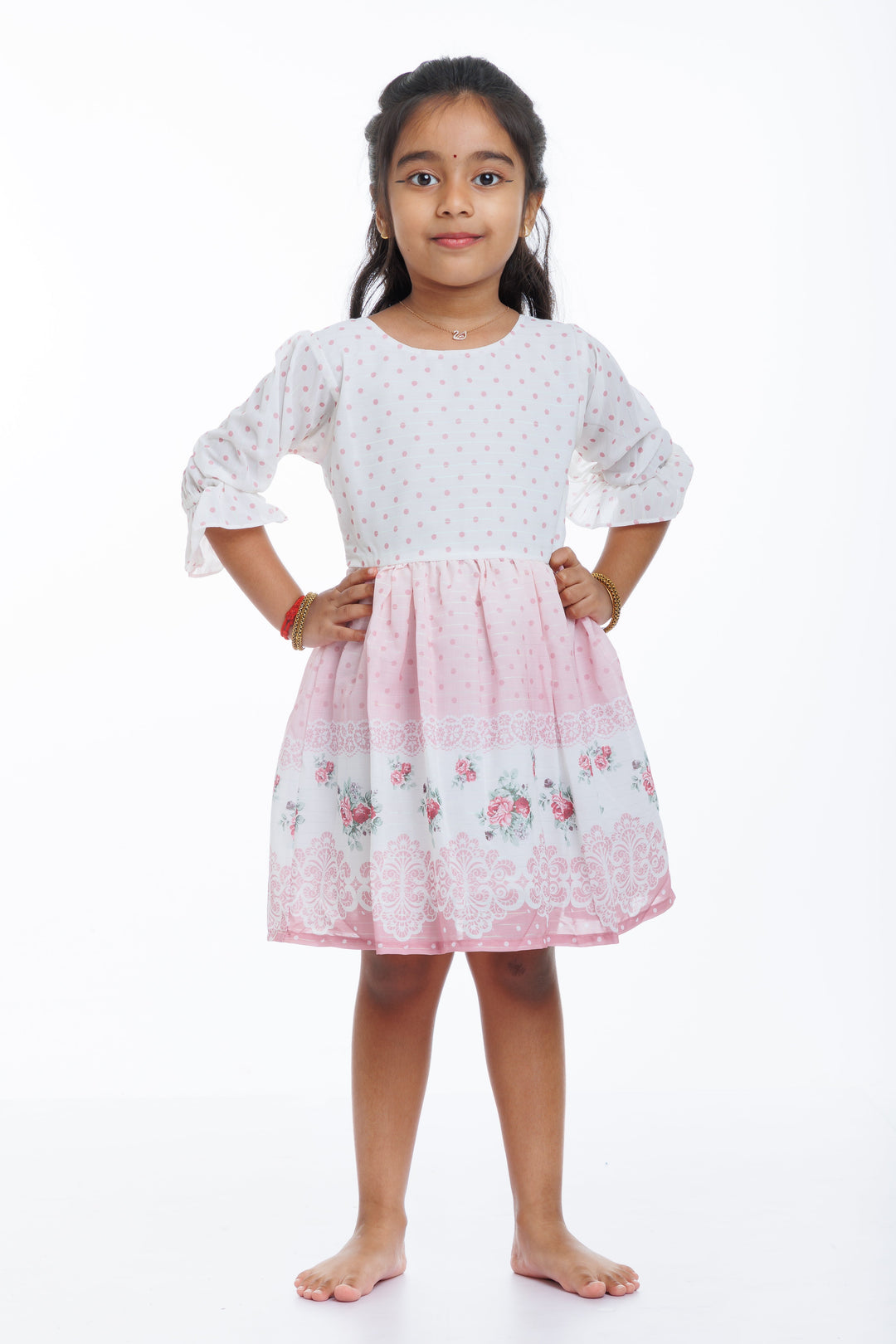 The Nesavu Girls Fancy Frock Girls Pink Fancy Frock with Lace Detailing and Matching Sheer Jacket Nesavu Buy Girls Pink Lace Fancy Frock with Sheer Jacket | Perfect Party Dress | The Nesavu