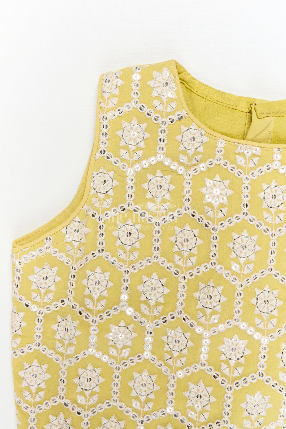 The Nesavu Girls Sharara / Plazo Set Girls Plazo Set for Sangeet and Festive Day Events Nesavu Nesavu girls georgette plazo set for sangeet and festive functions with pearl embroidered blouse