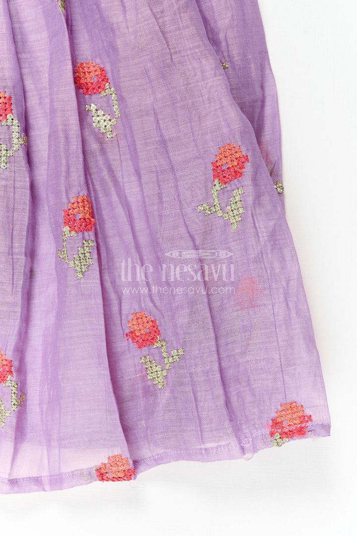 The Nesavu Girls Casual Gown Girls Pleated Party Gown for Birthdays and Festive Occasions Nesavu Nesavu Girls Pleated Party Gown For Birthdays Festive Events And Family Celebrations With Embroidery