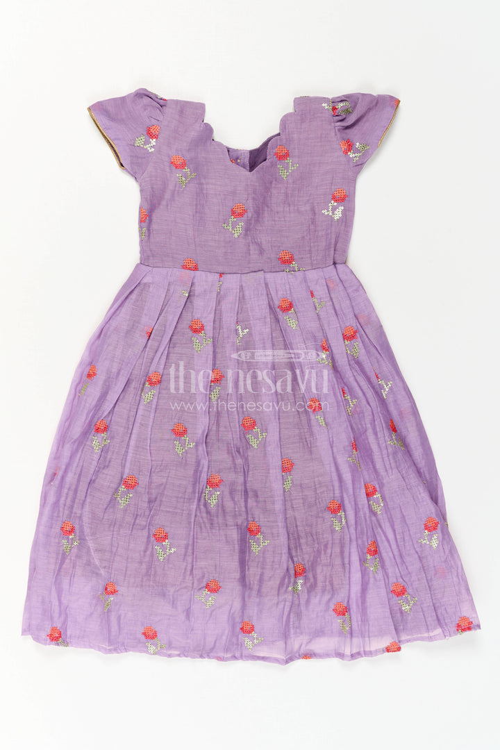 The Nesavu Girls Casual Gown Girls Pleated Party Gown for Birthdays and Festive Occasions Nesavu Nesavu Girls Pleated Party Gown For Birthdays Festive Events And Family Celebrations With Embroidery