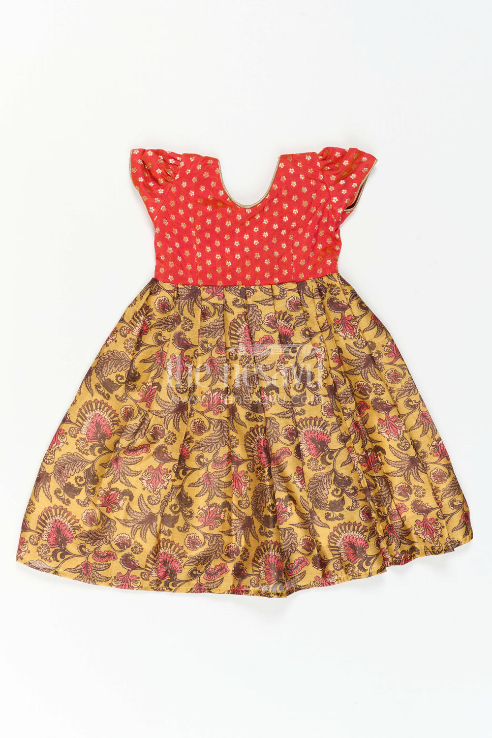 The Nesavu Girls Casual Gown Girls Printed Casual Gown for Festive Outings and Summer Parties Nesavu Nesavu Girls Printed Casual Gown For Festive Outings And Summer Celebrations With Floral Design