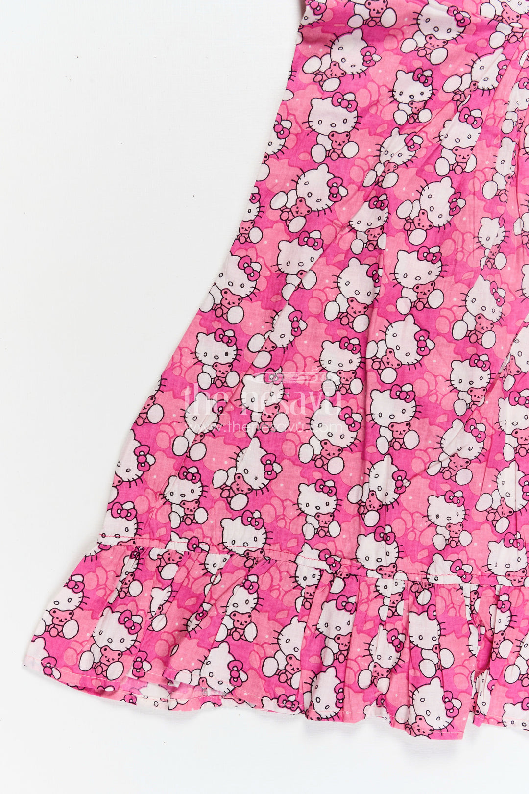 The Nesavu Girls Cotton Frock Girls Printed Cotton Frock with Hand Block Floral Design and Playful Ruffles in Cheerful Pink Nesavu Nesavu Girls Cotton Frock Pink Hand Block Floral Print Lightweight Ruffle Details